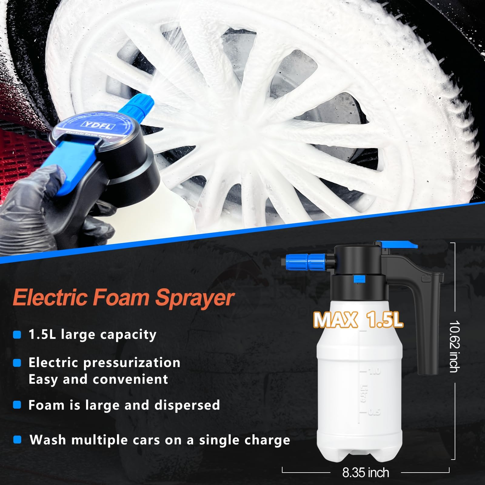 Electric Snow Foamer - Pressure Sprayer 1.5L – Rechargeable - Izyclean
