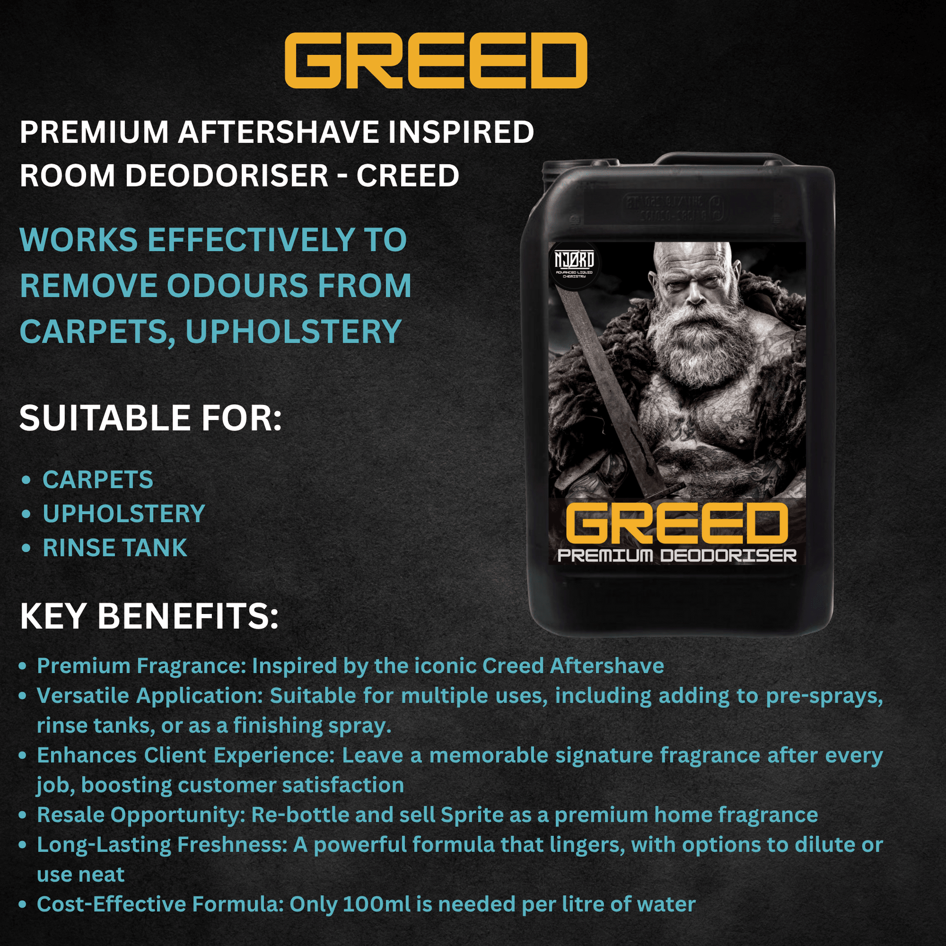 NJORD GREED Odour Remover na koberce a čalounění - Izyclean
